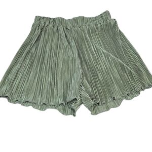 American Eagle Outfitters High Waist Green Pleated Shorts